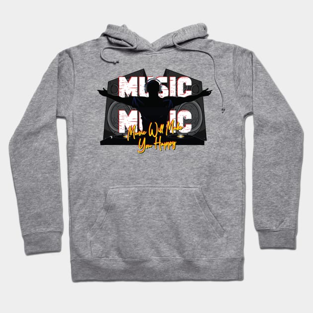 Music Is Happiness Hoodie by AqlShop